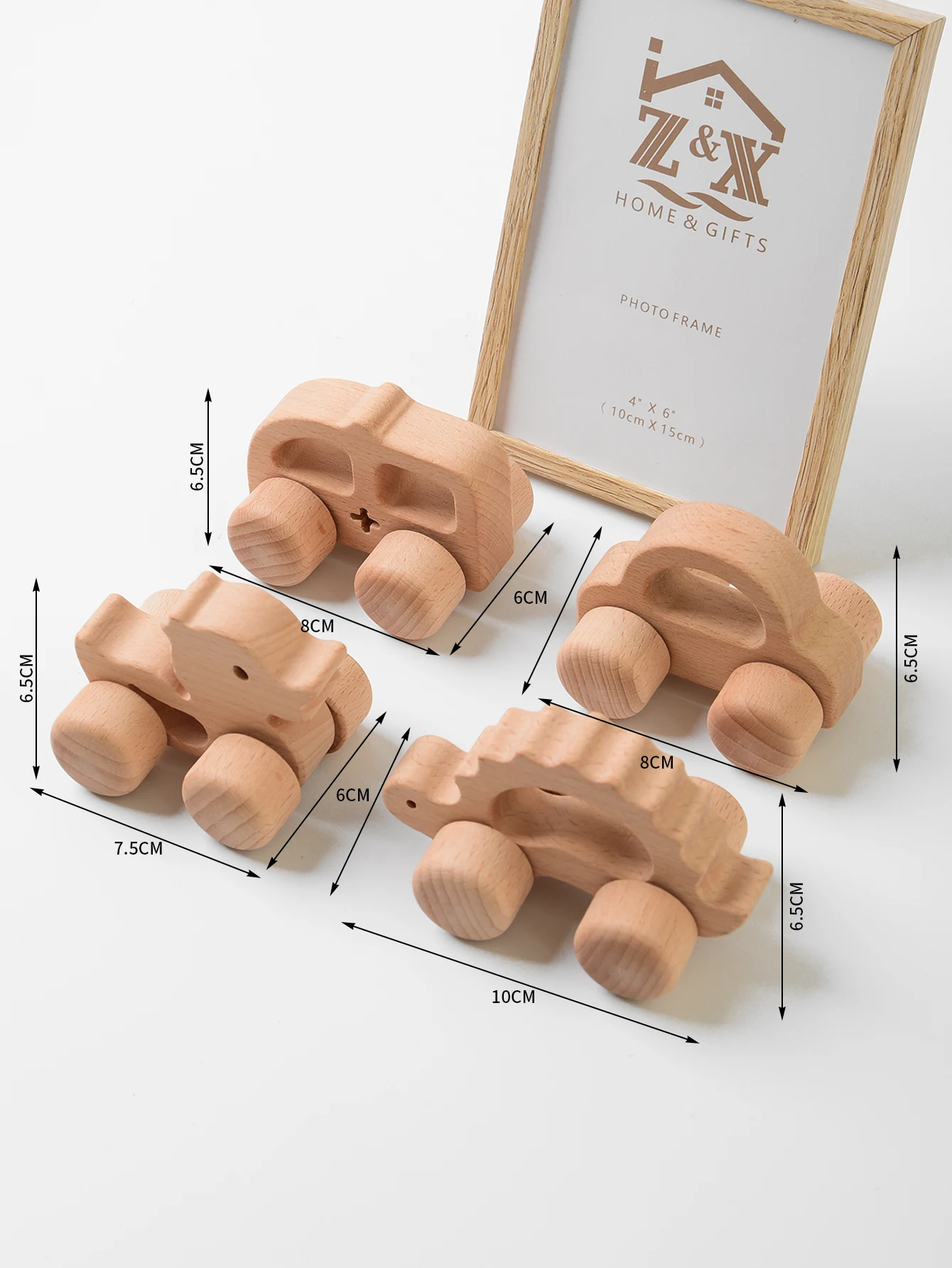 Montessori Wooden Stroller Toys, Safe And Secure Animal Shaped Toddler Stroller Toys, Natural Wooden Car Toys , Inertia Hand Pus