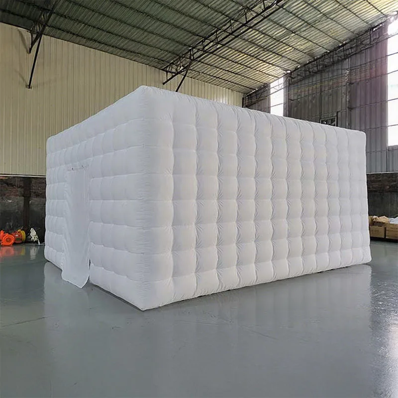 Barraca inflável branca do boate da discoteca da festa de casamento dez, clube noturno em forma de tcúbico para eventos de casamento ao ar livre