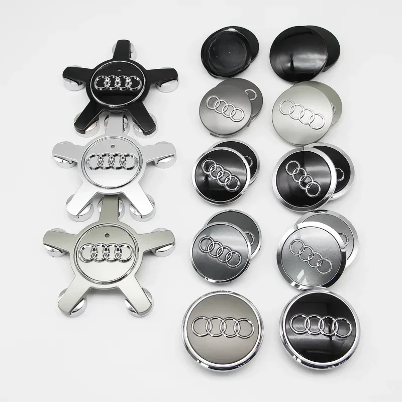 4Pcs 135MM Car Hub Caps 4F0601165N For Audi A4 A5 A6 A7 Q3 Q5 A3 S5 Accessories Auto Wheel Center Cap Hubcap Rim Covers Styling