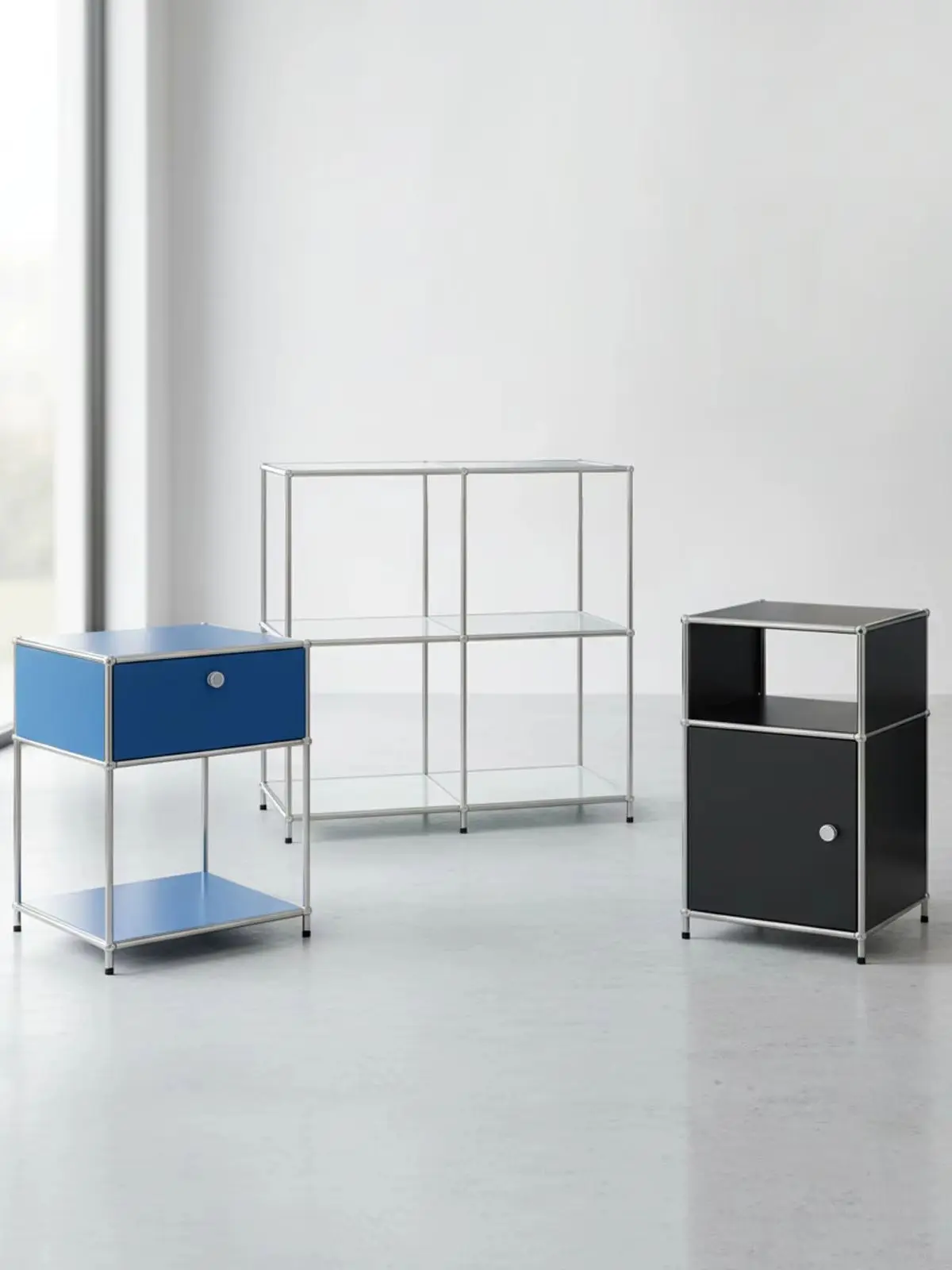 FLOORDIREKT Metallregal Concept Epure MK-139 - Beistell- & Aufbewahrungsregal mit Schublade & Ablagen - in 4 Farben