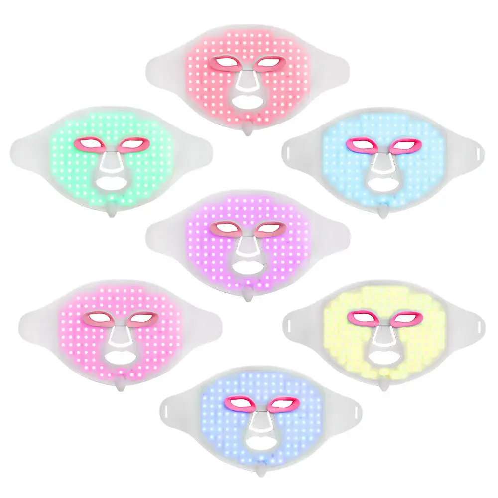 LED Face mask Light Therapy 7 Color Masks Rejuvenation Therapy LED Red mask Light Facial Anti Aging Skin Tightening Wrinkles