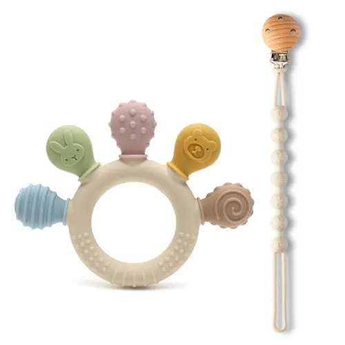 erduo Silicone Baby teether anxiety teething toys 0 12 months chew beads sensory gum relief soother - Image 14