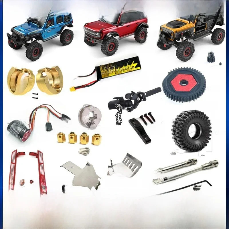 Rc Weili 104006 104010 104020 104026 Pièces de mise à niveau et de Modification de voiture télécommandée, ensemble de lampes, accessoires métalliques pour pneus