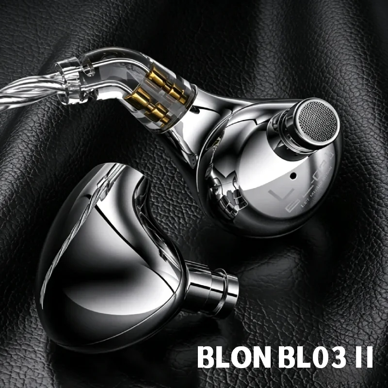 Auriculares intrauditivos con cable BLON BL03 II Type-C HIFI, monitor mejorado con diafragma dual de 10 mm, cable para correr con micrófono y conector de 2 pines desmontable