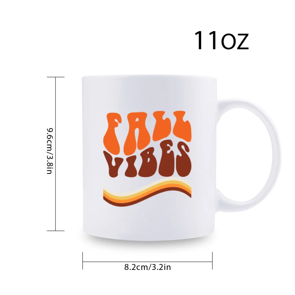 1pc 3A grade 11 oz fall orange ceramic coffee water mug for room Halloween Thanksgiving decoration Birthday Christmas Holiday