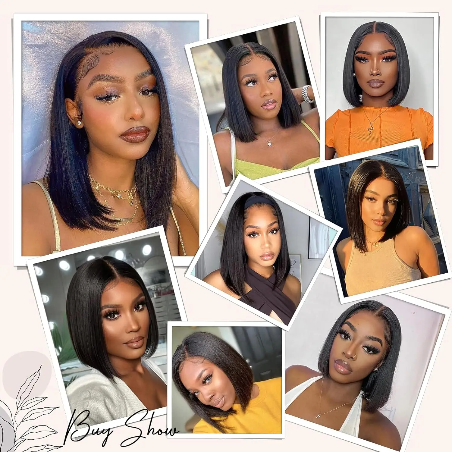 Bob Wig Glueless Wigs Human Hair Pre-Cut 4x4 13x4 HD Lace Front Wigs Human Hair Short Bob Hair Black Straight Glueless Bob Wigs