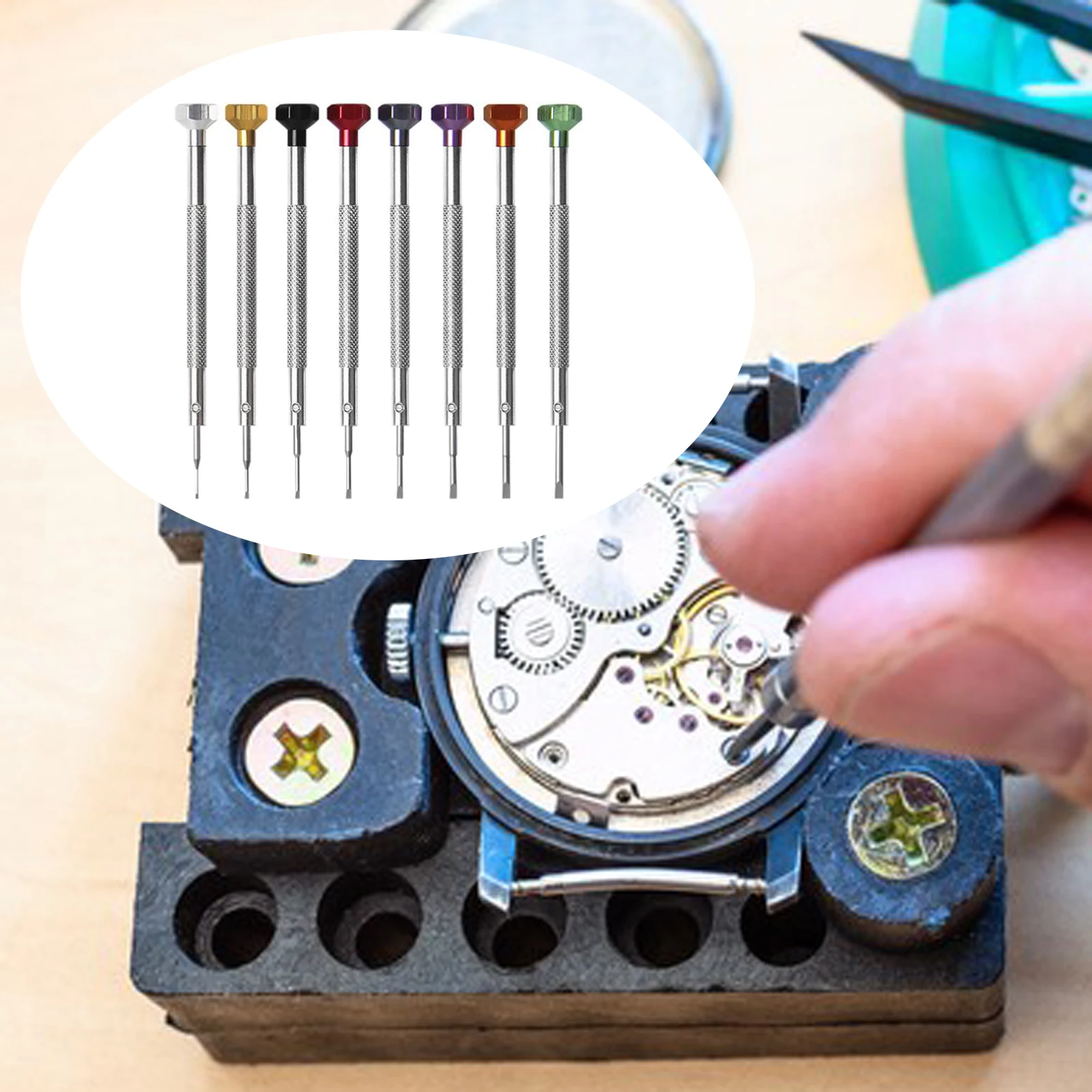 8x Micro Precision Watch Screwdriver Set Different Sizes 0.6-2.0 mm Jewellers Screwdrivers Set for Glasses Electronics Watches