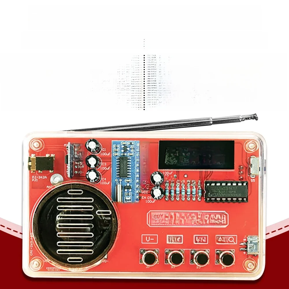 DIY zestaw elektroniczny radia FM 50-108 MHz regulowany IC RDA5807 z cyfrowym wyświetlaczem LED DIY zestaw lutowniczy 3W głośnik podwójna moc — zdjęcie 2