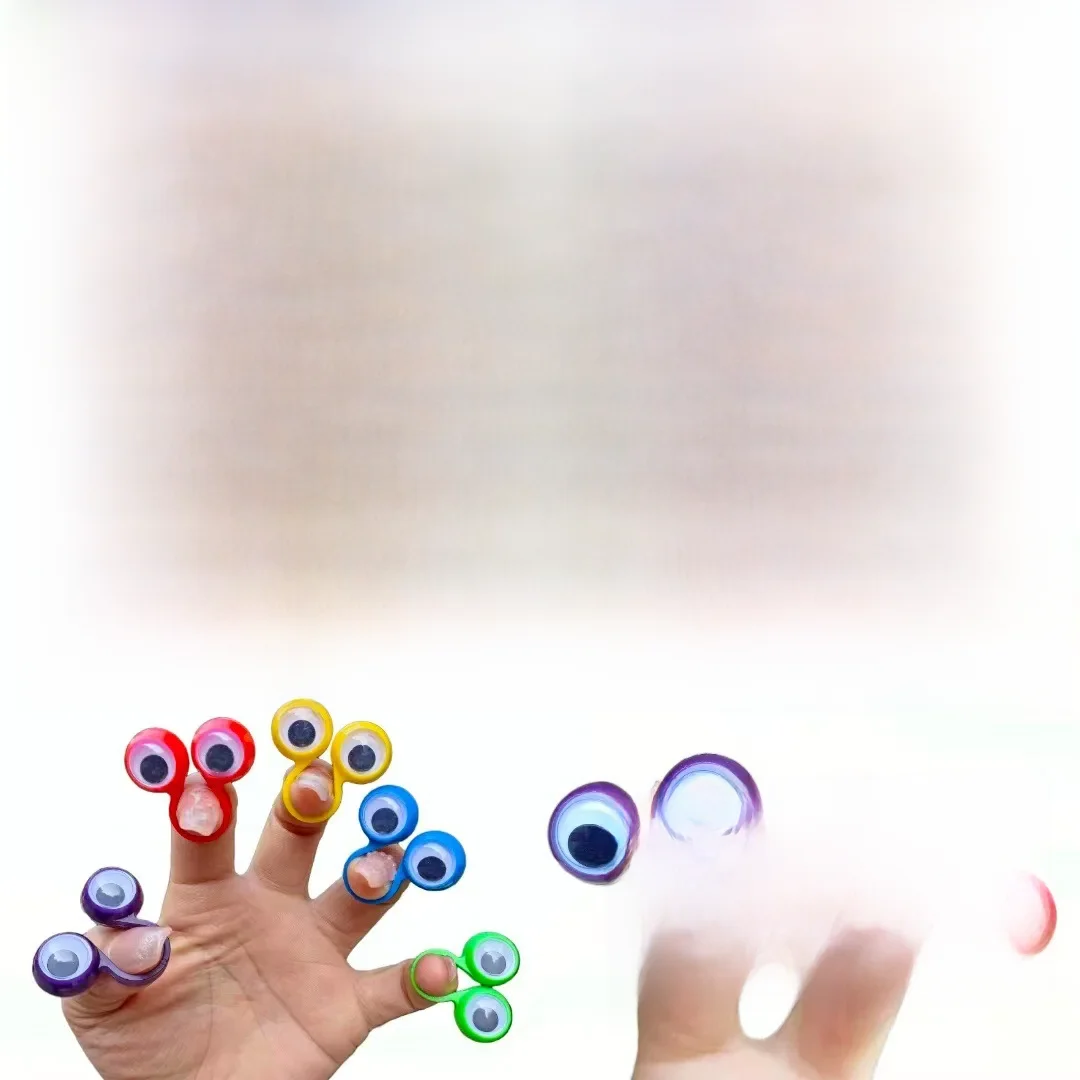 Marionnettes à doigts, anneaux en plastique avec yeux ondulés, jouets pour enfants, cadeaux de fête pour bébé, jeux de blagues pratiques, cadeaux amusants pour enfants, 5 à 20 pièces