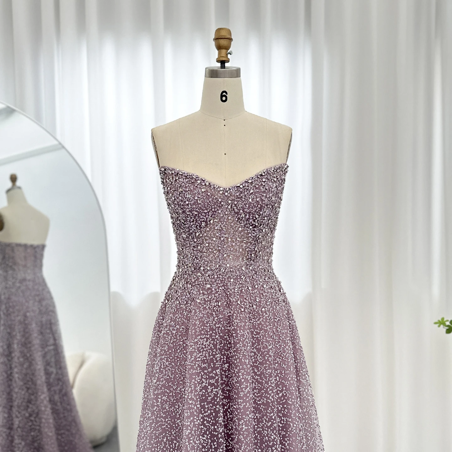 Sharon Said Bling Blaues Kristall-Luxus-Abendkleid in Übergröße für Hochzeitsfeier, Formelle Kleider SS699 Maßanfertigung – Detail 14