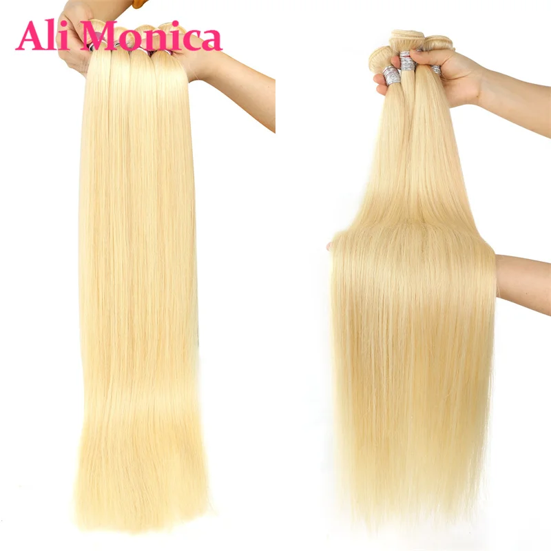 613 farbige Bündel honig blonde remy brasilia nische gerade rohe Haare weben Schuss remy menschliches Haar Bündel 8-40 Zoll versand kostenfrei