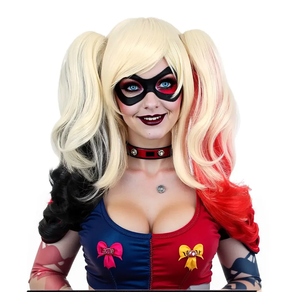 

Красный, черный, вьющиеся хвостики, коготь в волосах, блондинка, парик-убийца, аниме, парик для косплея, синтетические волосы, повседневная вечеринка, парик REEWES