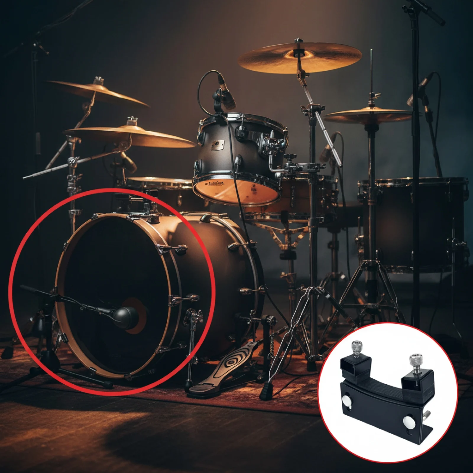 Low Drum Booster Durable Metal Adjustable Bass Drum Lifter for Drum Set Stage Performance Percussion Drum Accessories
