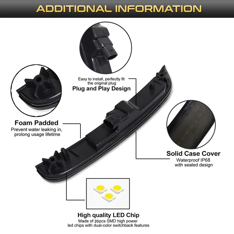 Feux clignotants avant et arrière à LED, feu de position, feu de stationnement ambre, garde-boue latéral, fusible 300, 2015-2021, 12V