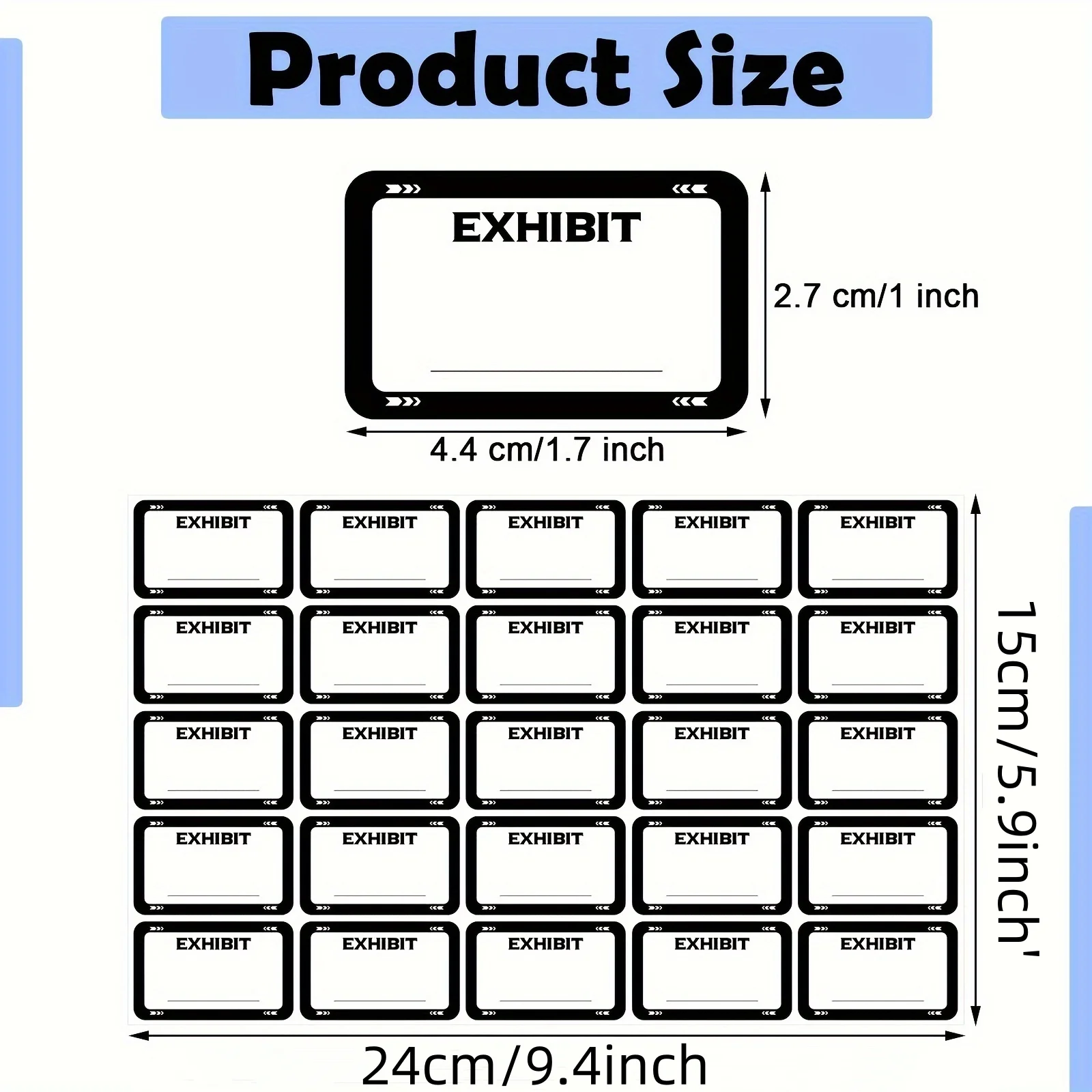 1000 PCS Exhibit Labels Stickers – 1.7x1 Inch Self-Adhesive Blank Tabs for Filing, Organizing & Legal Documents.