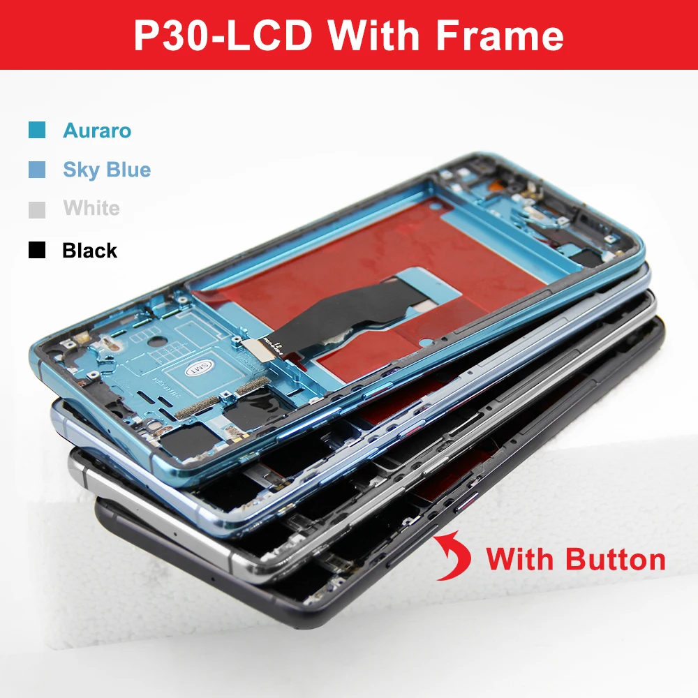 OLED P30 Screen Panel With Fingerprint For Huawei P30 LCD ELE-L29 ELE-L09 ELE-L04 Display + Touch Screen Digitizer Assembly