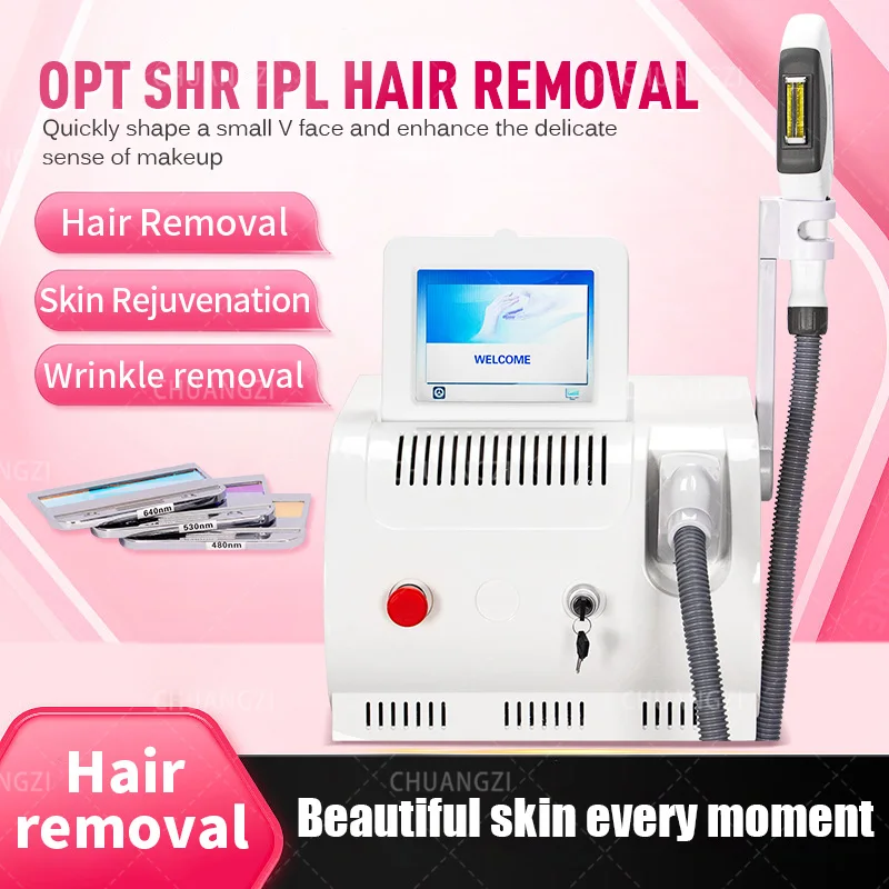 IpL E Light OPT Lase Painless Permanent Hair Removal Machine 500000 Shots Remove Color Spots Redblood Acne Photon Rejuvena