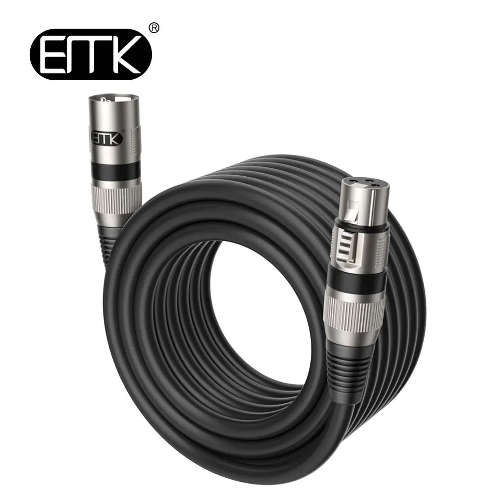 EMK XLR 3 Pin Male Female Cannon Microphone Cable 1M Balanced Audio Cord for DMX512 Lighting DJ Karaoke Studio Home Theater