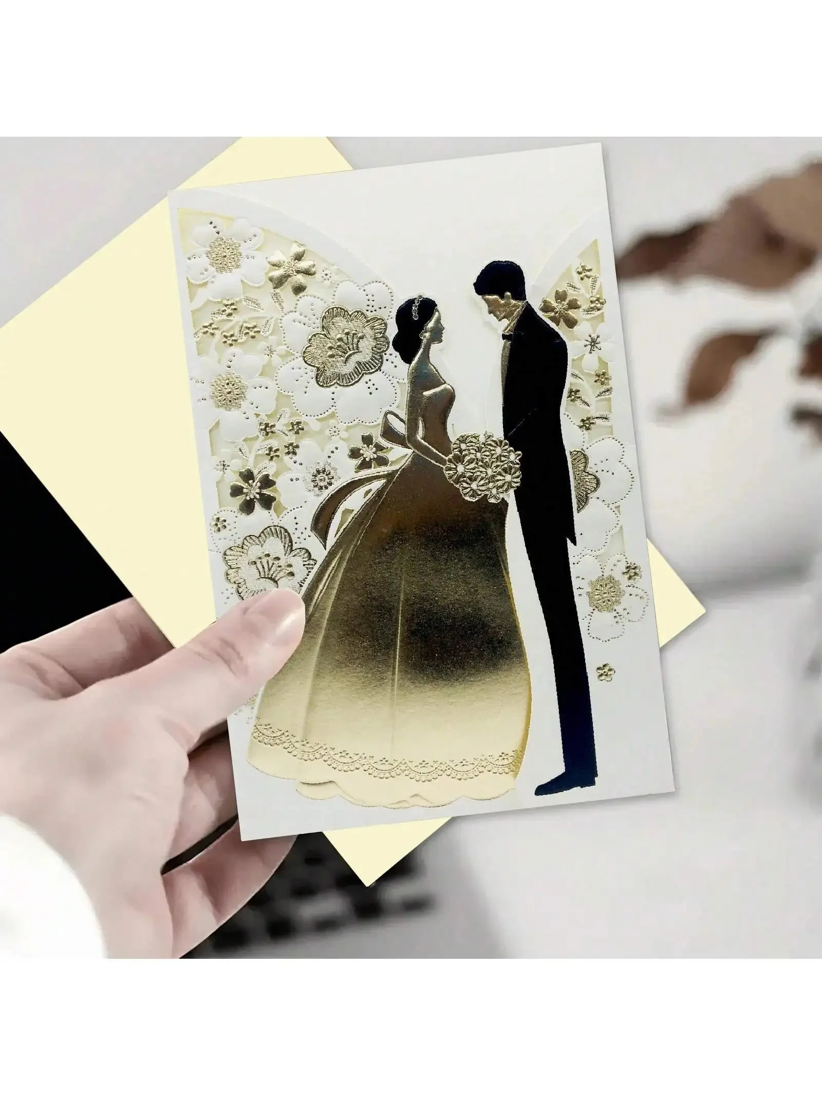 Cartes d'invitation de mariage découpées au Laser pour mariée et marié, carte de vœux de luxe, cadeaux personnalisés, décoration de mariage, fournitures de fête