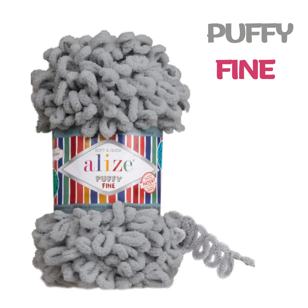 

Alize Puffy Fine Soft Plush Plaid Yarn for Finger Knitting Amigurumi DIY Baby Knitwear Blanket Scarf Sweater Cardigan Beanies