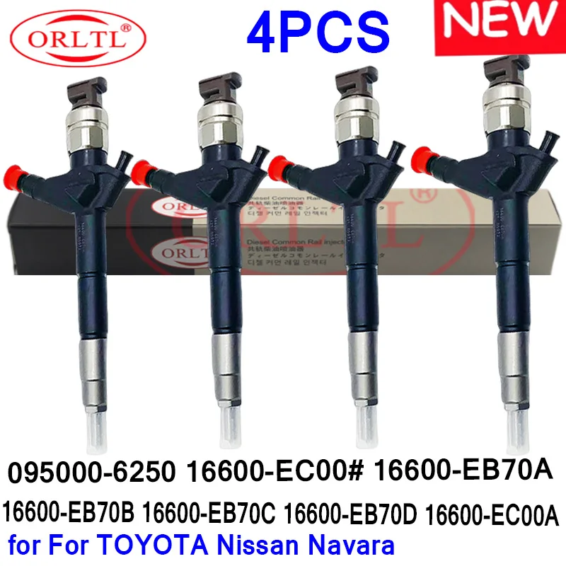 

4PCS NEW 095000-6250 ORLTL Nozzle 16600-EC00A Diesel Injector 16600-EC00C For Nissan Navara 2.5 Dci 2500 16600-EC00D DCRI106250