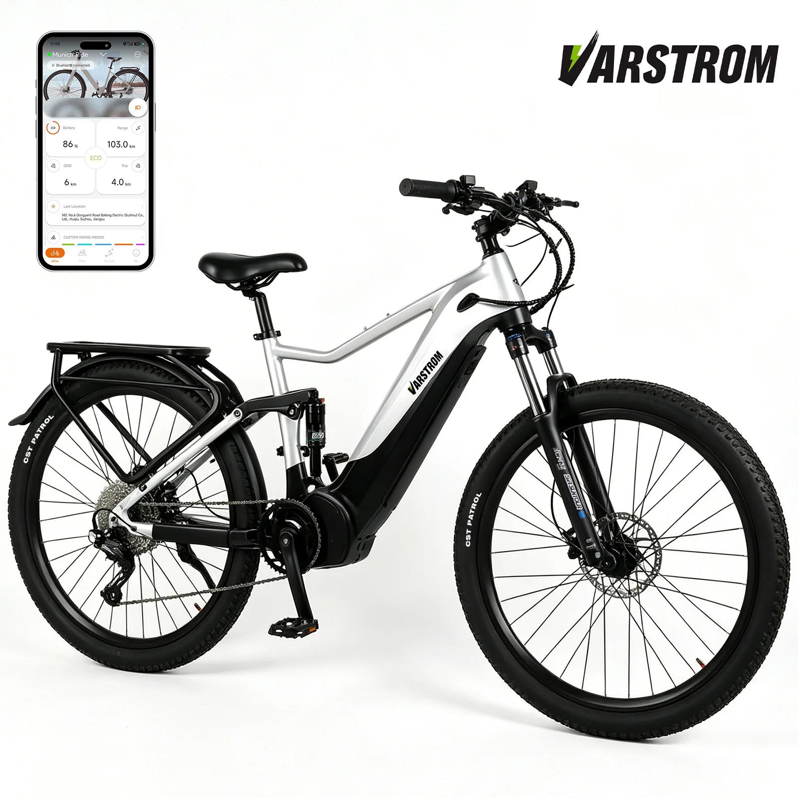 [3-Tage-Lieferung] Varstrom Cola Bear 2.0 Elektro-Mountainbike E-Bike Offroad 960Wh Akku 750W Mittelmotor Fahrrad Herren Trekking E-MTB