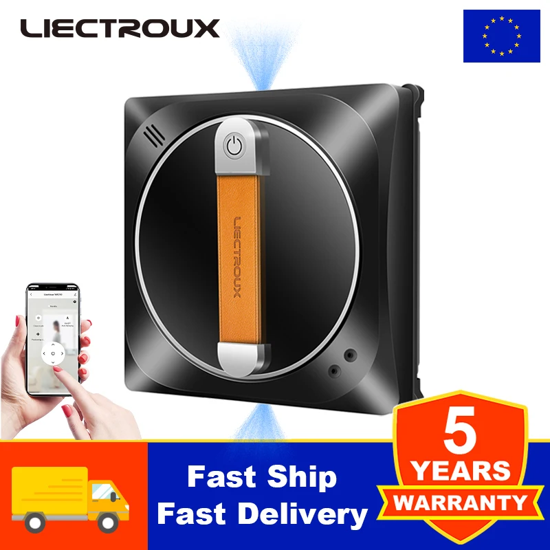 Robot de nettoyage de vitres Liectroux YW910, Double pulvérisation d'eau, capteur Laser, aspirateur Robot de vitres de sol de maison, application et télécommande