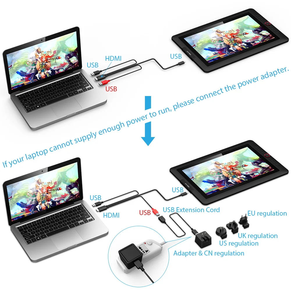 XPPen Artist 15.6 Pro Tablet Grafis Monitor Gambar Digital 8192 Tingkat Roda 60 Tilt 120% SRGB Tampilan Pena Mendukung Windows Mac