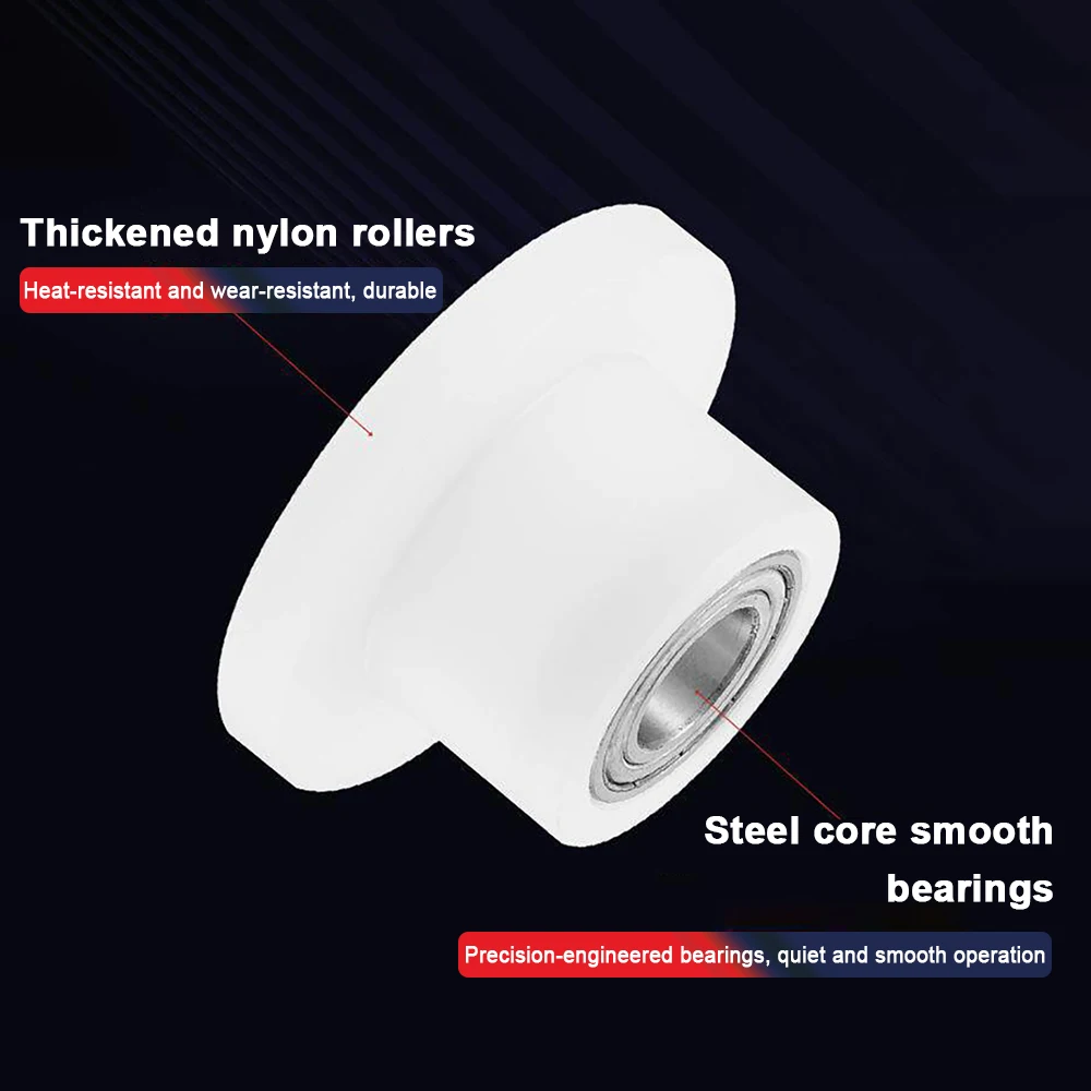 1pc Nylon Fixed Pulley PP Polypropylene Bearing Roller Silent Wear-resistant T-shaped Unilateral Track Wheel Guide Pulley