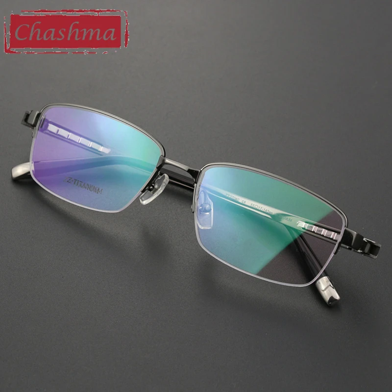 Chashma Prescription Glasses Elegant Business Men Pure Titanium High Quality Half Eyeglasses Frames Eyewear for Recipe Lenses
