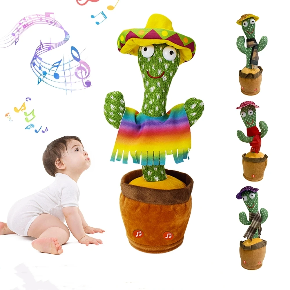 Interactive Talking Dancing Cactus with Music Repeats Music, Dance, Lights