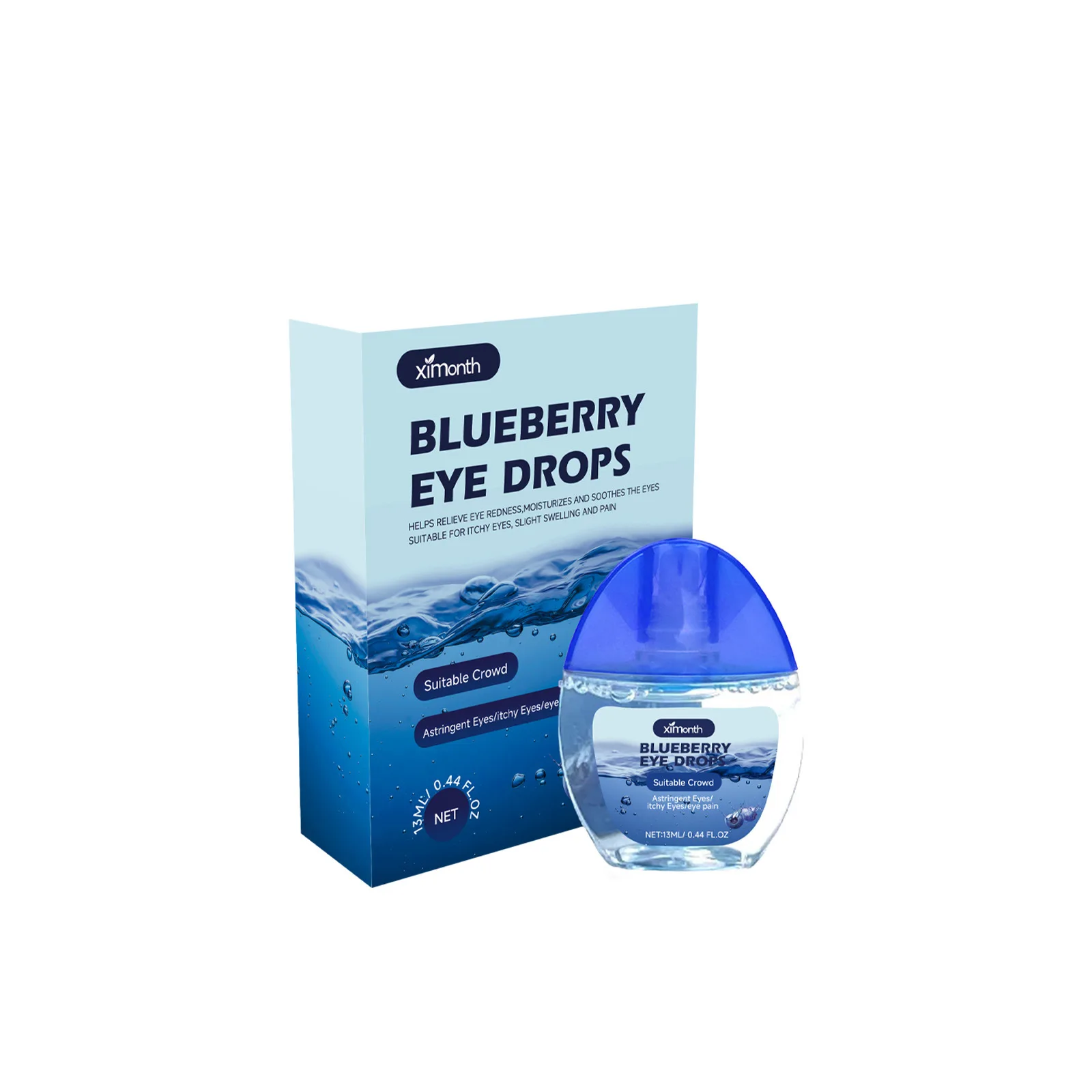 Ximonth Blueberry Eye Drop Relieve Red Eyes Discomfort Protect Eyesight Prevent Myopia Vision Improvement Eye Health Care Liquid