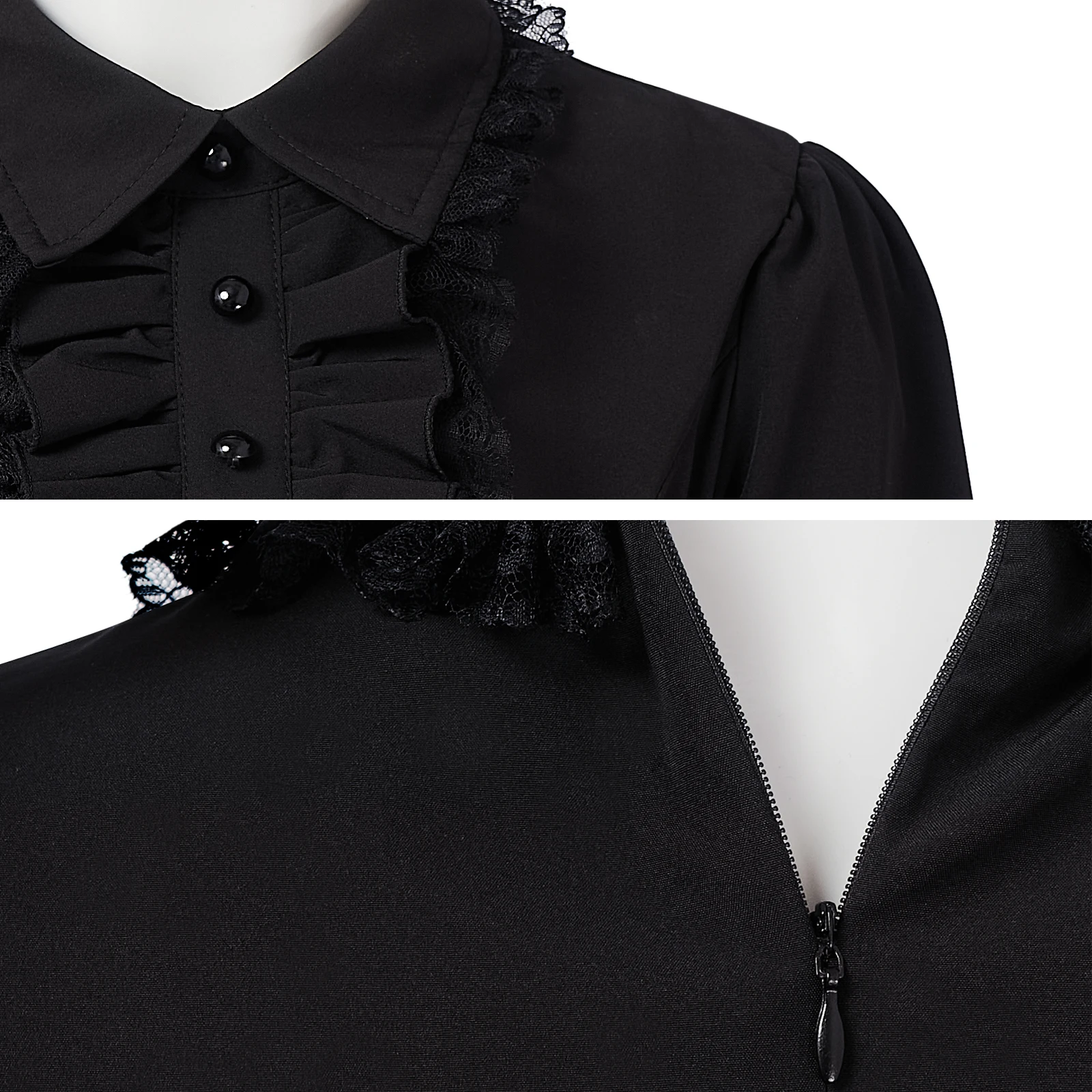 فستان أسود من عصر النهضة الفيكتوري، فستان الأميرة الملكة في العصور الوسطى، فستان ملكي طويل للنساء، زي أداء مرحلة الهالوين #4