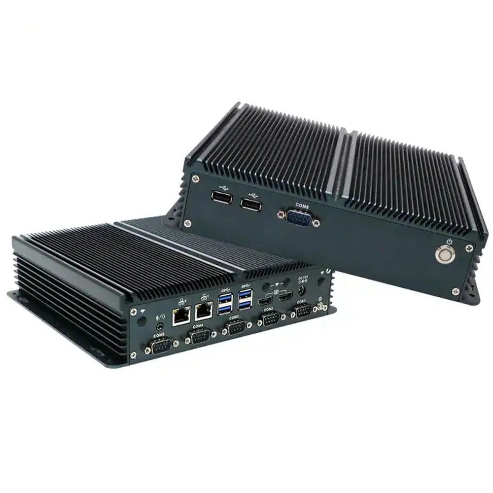 Partaker 産業用 PC Intel Alder Lake N100 デュアル Lan デュアル HD 6 COM サポート 4G 5G SIM スロット付き 8 GPIO ファンレス ミニ PC