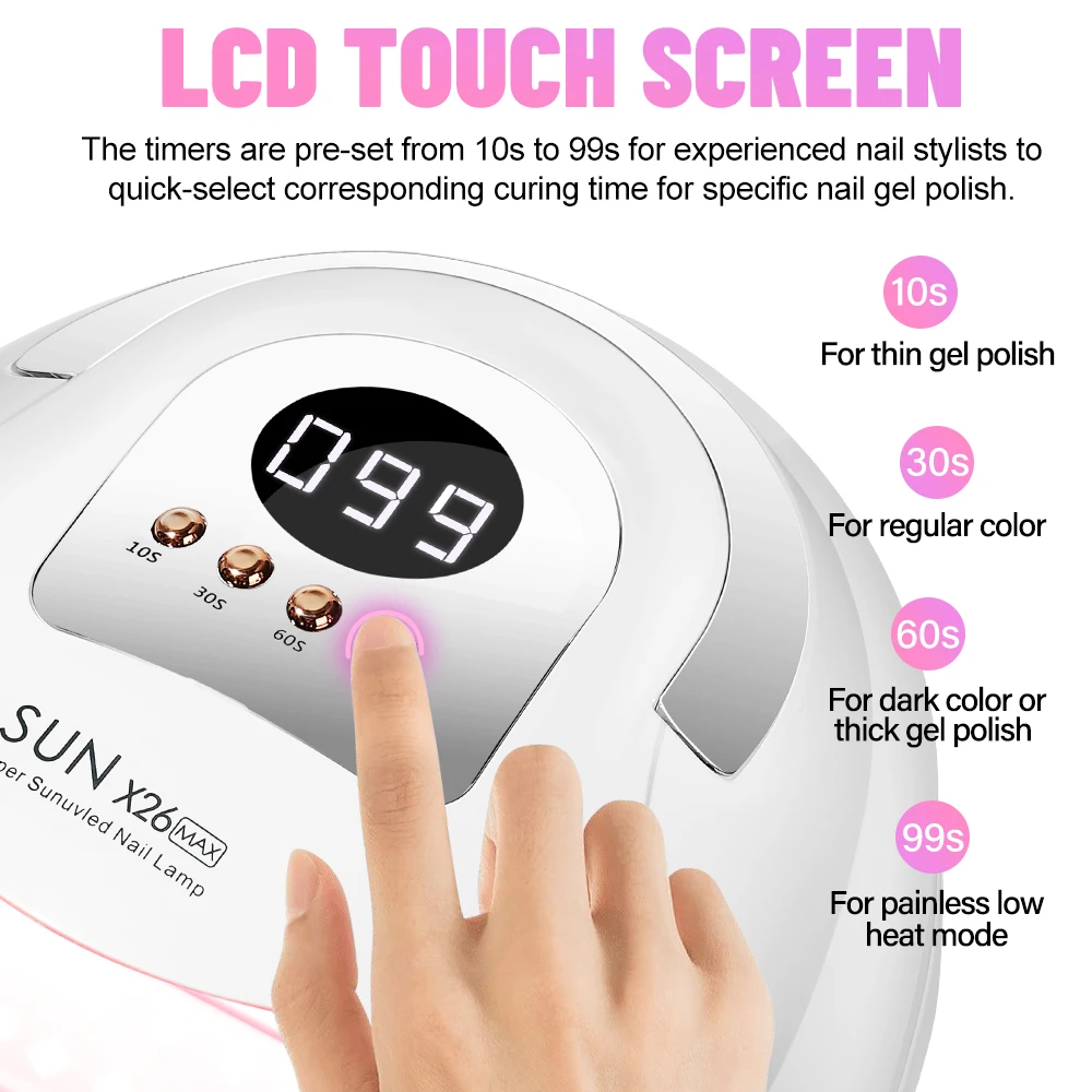 NEW LED Nail Lamp 380W for Gel Nails Fast Curing Dryer with 81LEDs 4 Timers Professional UV Light for Home Salon Nail Art Tools