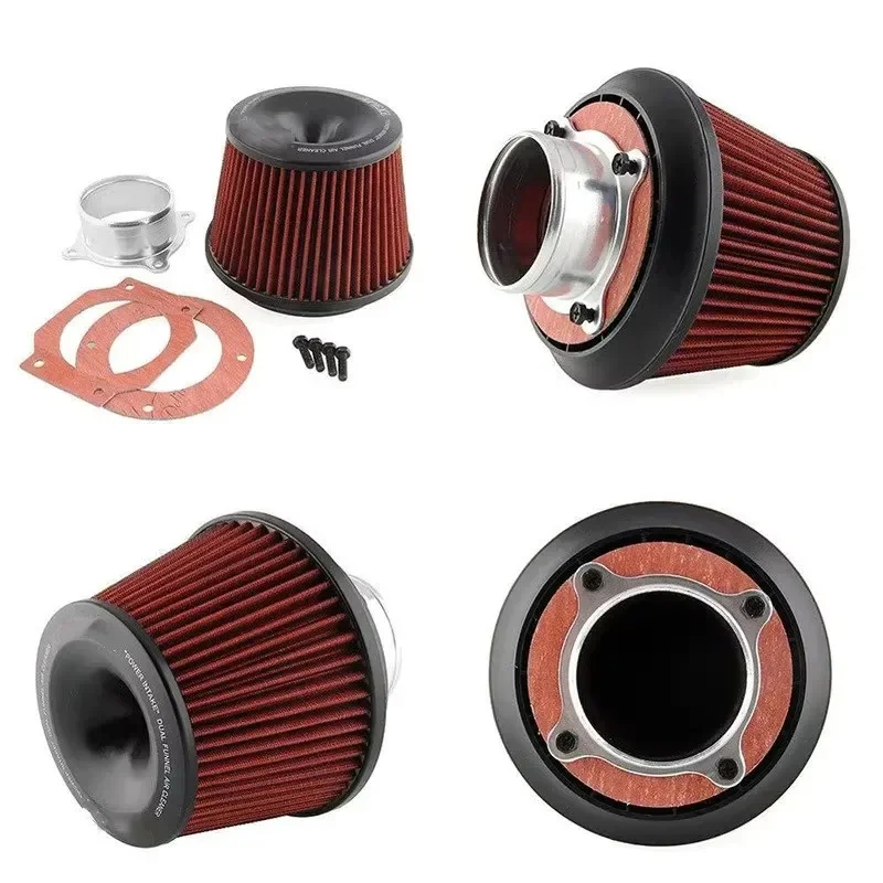 Filtre d'admission universel pour nettoyeur d'air de voiture, 3 pouces, 75mm, adaptateur à double entonnoir, pièces et accessoires, protège votre Piston