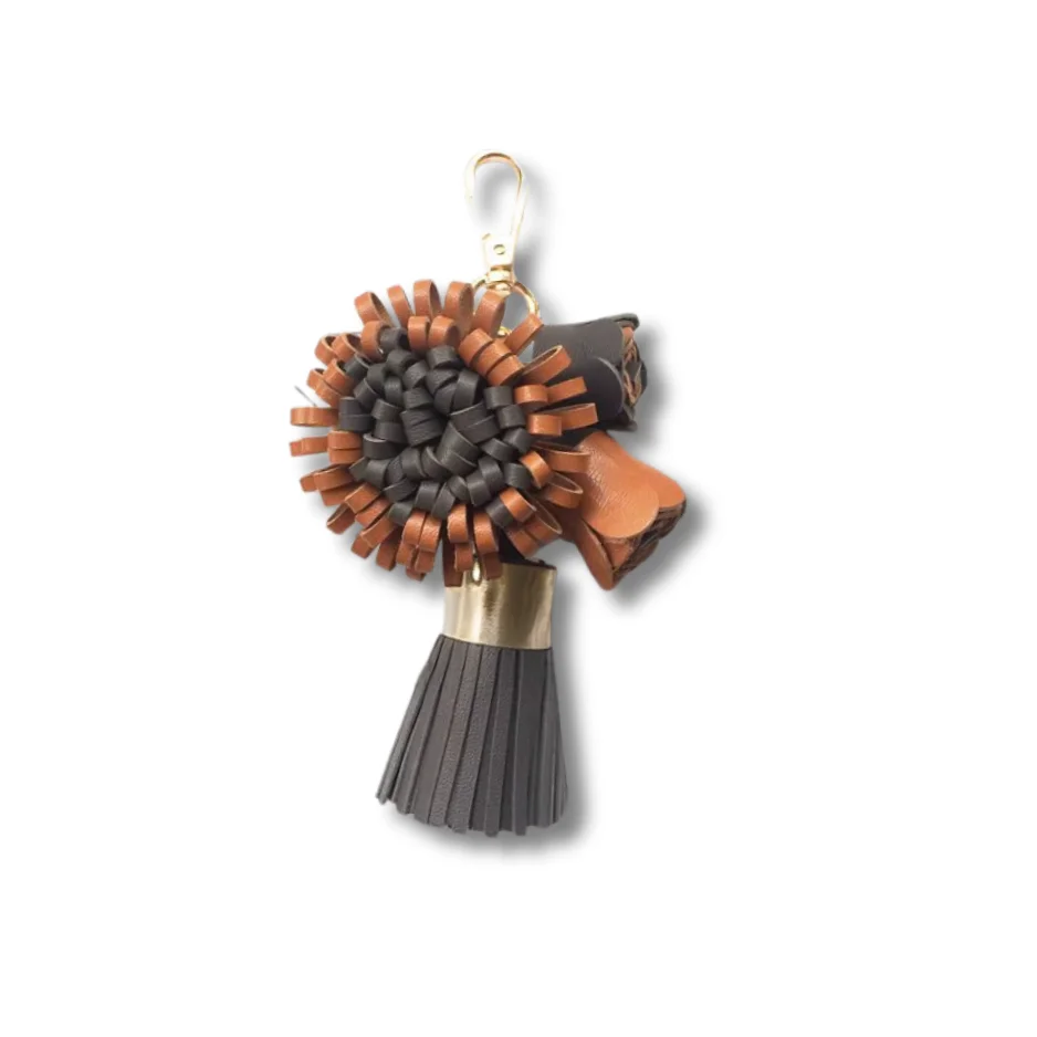

Luxury Handcraft Lamb Leather Tassel Keychain Birthday Gift DIY Flower Keyring Key Chains Women Bag Charm Accessories Porte Clef