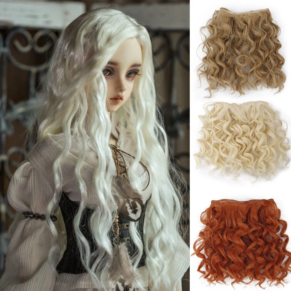 

15CM*100CM Synthetic BJD Dolls Curly Hair DIY Toy Accessories Heat Resistant Fiber Wig