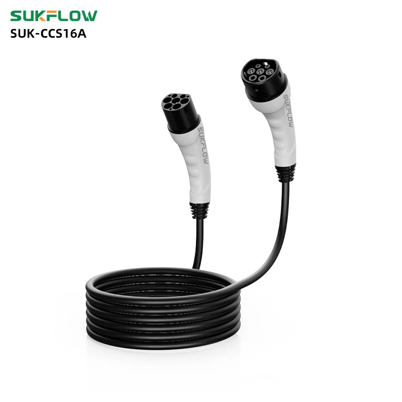 Sukflow Type 2 European Standard Extension Cord 16A Outdoor Waterproof Portable Electric Vehicle Extension Cord