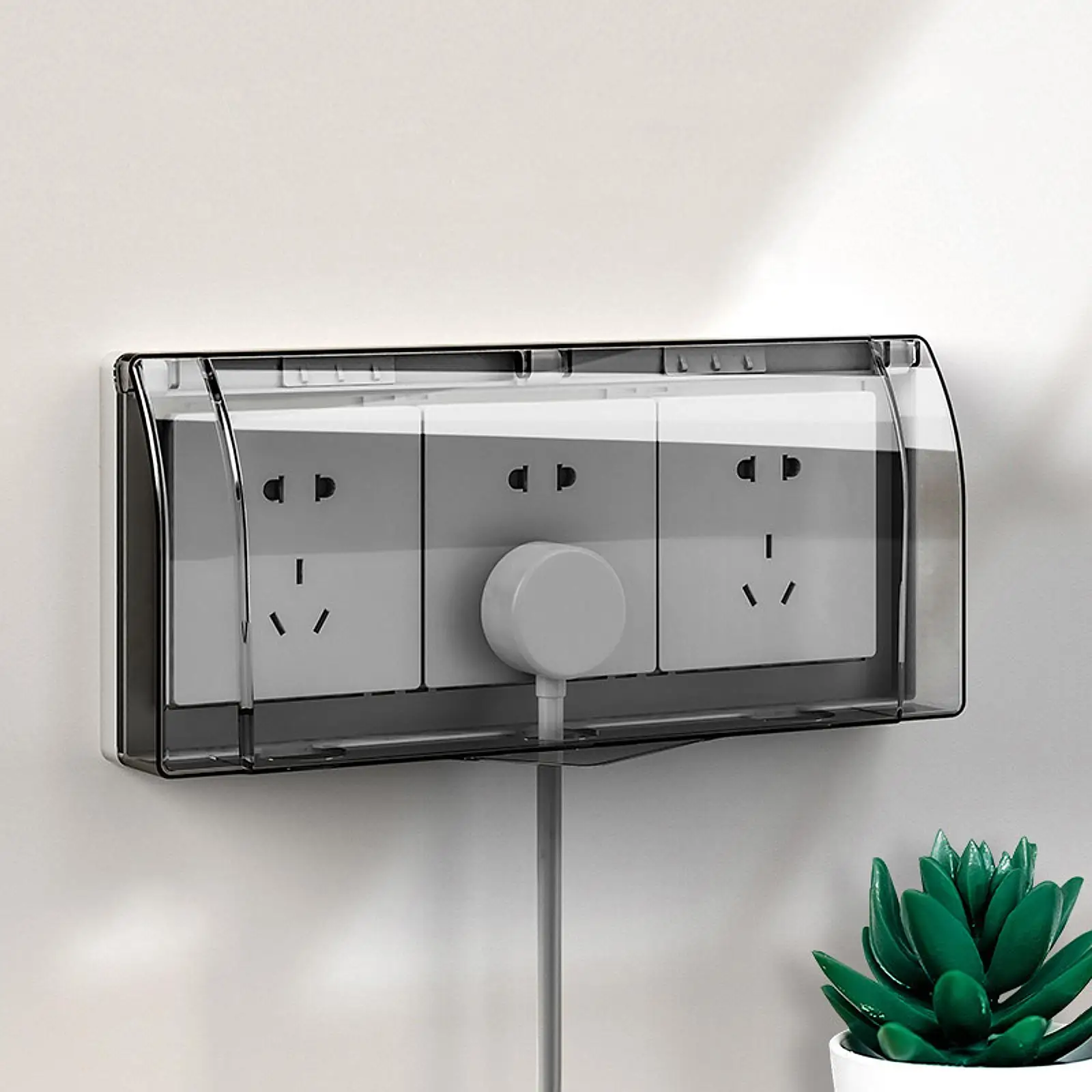 2Pcs Self-Adhesive Wall Socket Outlet Cover Outdoor Waterproof Dustproof Socket Protector for Home Kitchen Bathroom Accessories
