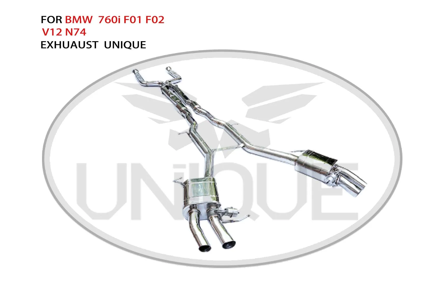 

UNIQUE Stainless Steel Exhaust System Performance Catback For BMW 760i F01 F02 V12 N74 Engine 6.0T Car Valve Muffler