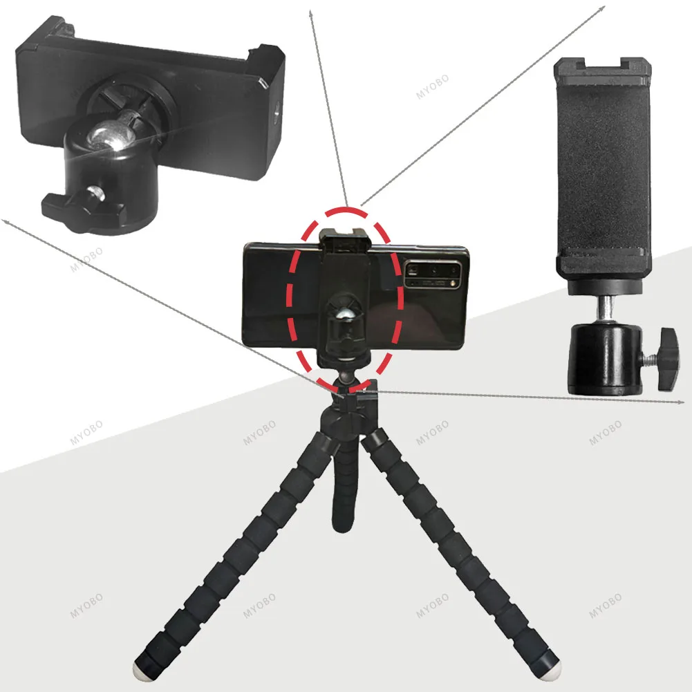 Zapata caliente 1/4 montaje en trípode adaptador de cabezal de cámara teléfono inteligente luz de vídeo LED soporte de Flash para micrófono DSLR