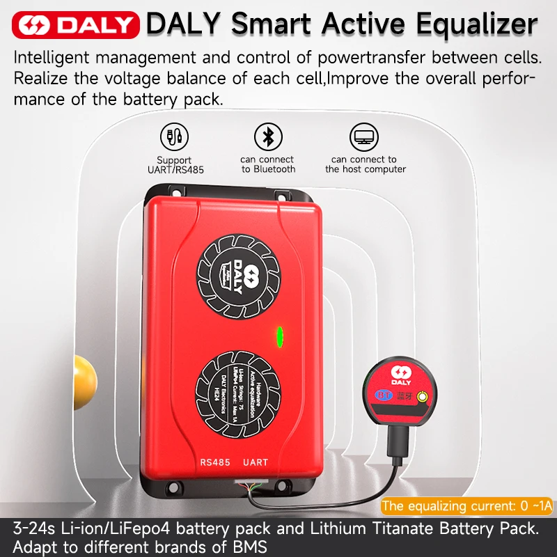 Daly Bms Active Balancer 1A Lifepo4 3S 4S 8S 16S 48V Battery Equalizer For Lithium 18650 Battery