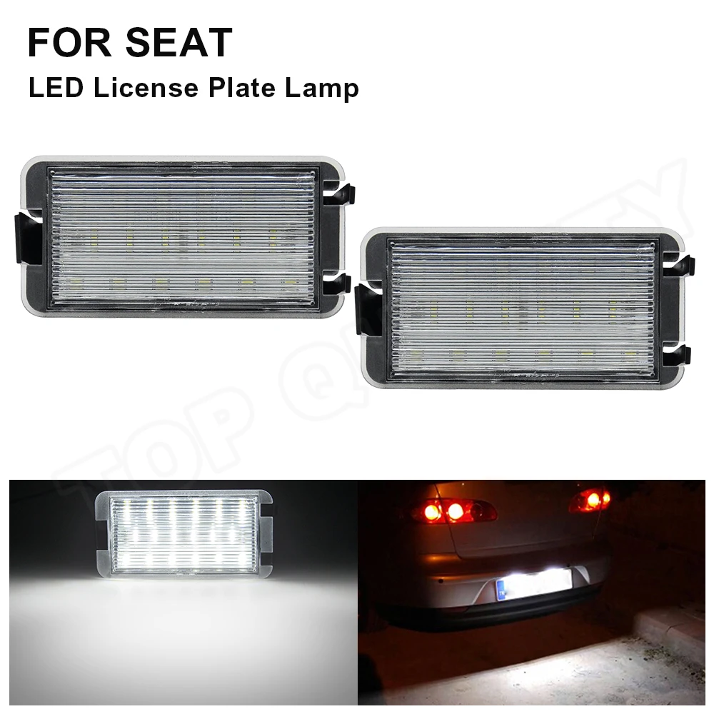 

For Seat Ibiza Leon Altea Arosa Cordoba Toledo III 2pcs Error Free Car LED Number License Plate Light OEM# 5P0943021