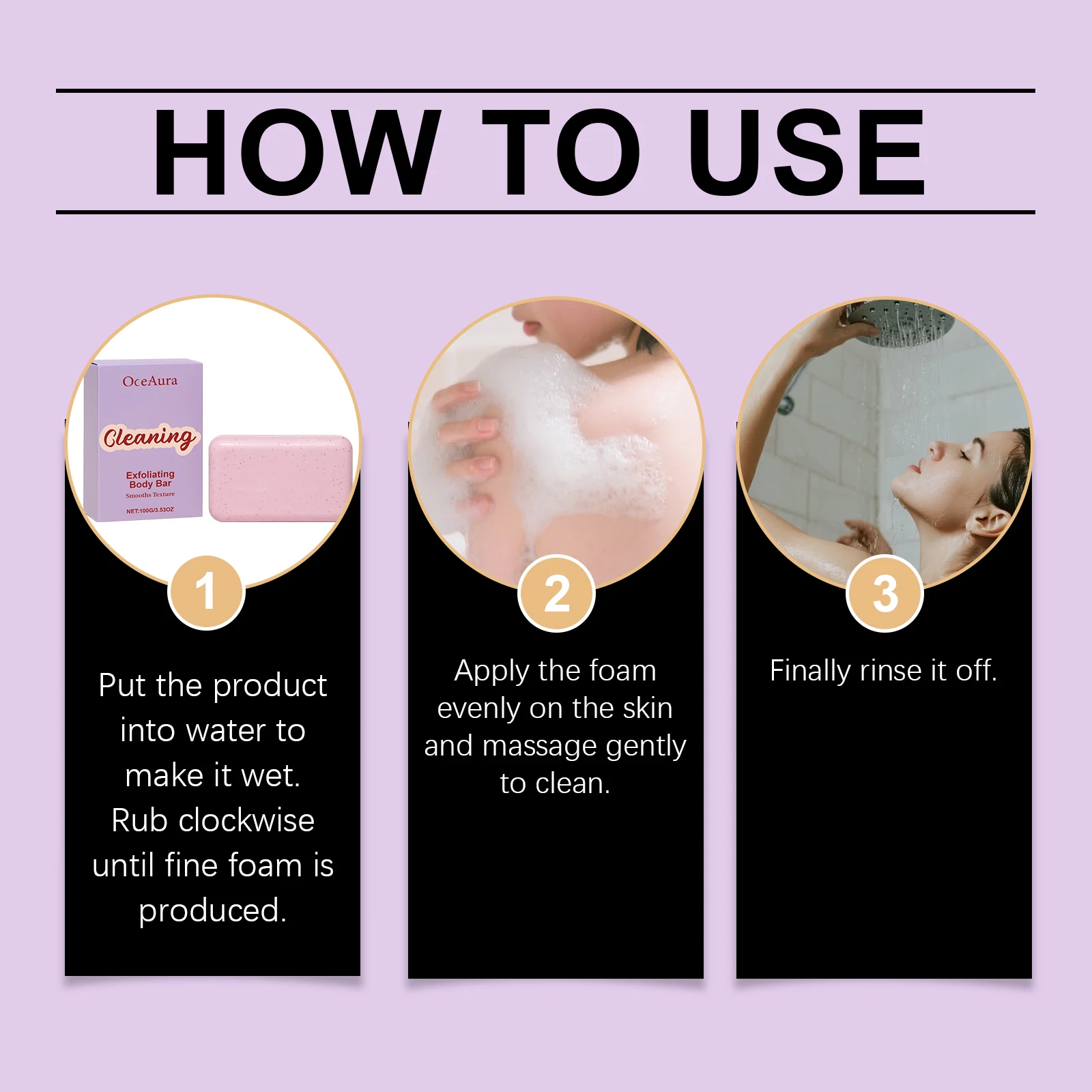 Oceaura Body Cleaning Soap Gentle Remove Dead Skin Moisturizing Lasting Fresh Fragrance Cleaning Body Dirts Body Shower Soap