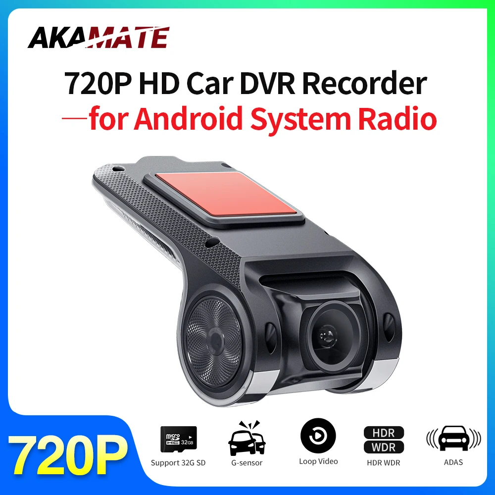 AKAMATE Car DVR Recorder Only Suit for Android System Car Radio USB Dash Cam Car Electronic Dog Full HD 720P Camcorder Easy Use