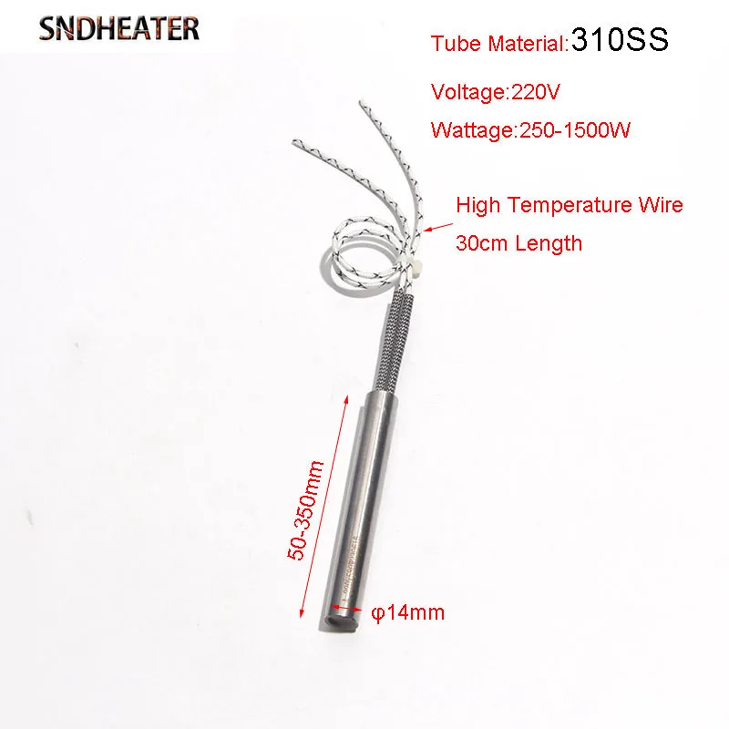 SNDHEATER High Power Electric Cartridge Heating Rod 220V 310 Stainless Steel Burning Heater 14x50-350mm 250W-1500W 5pcs/lot