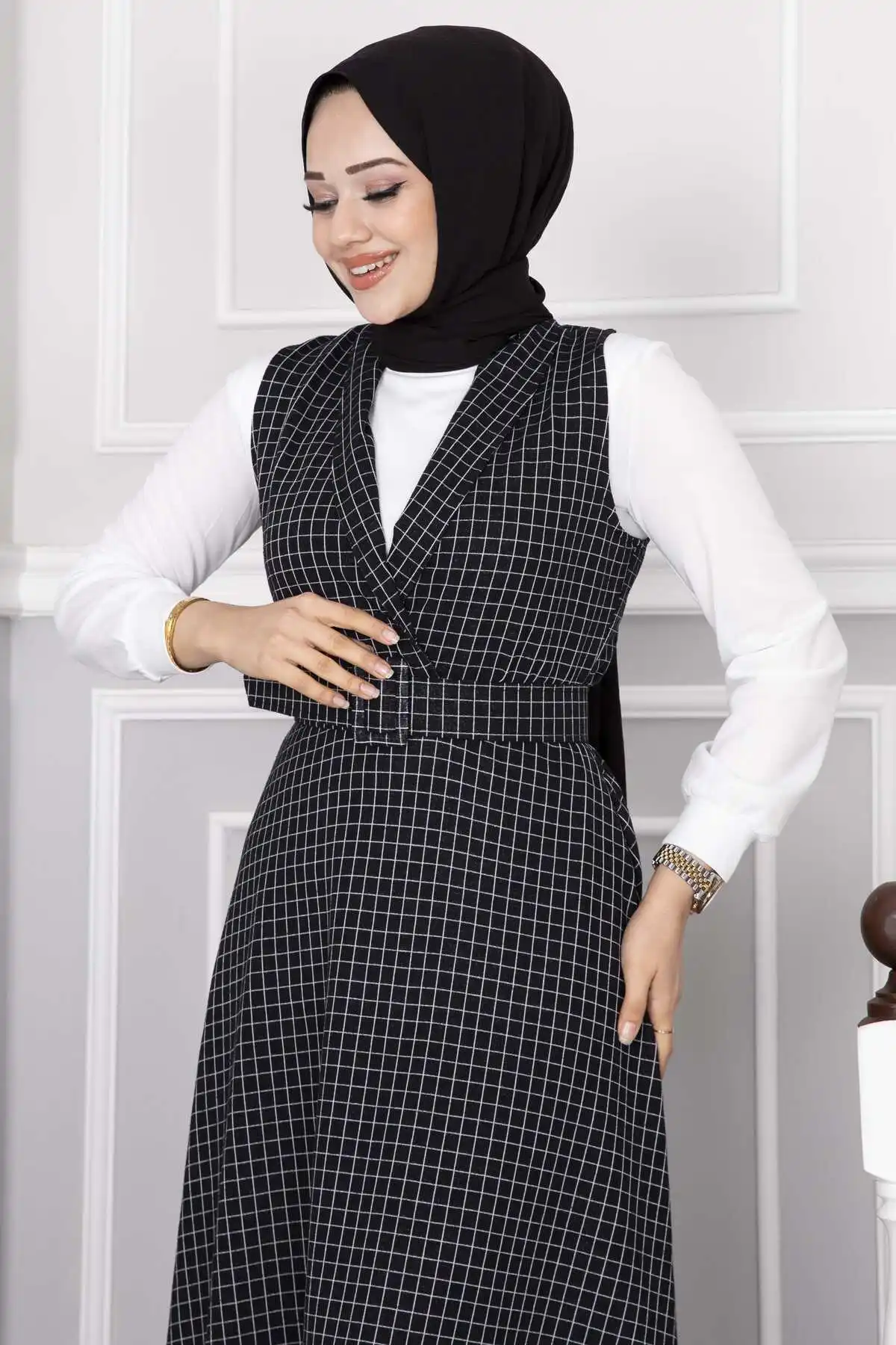 Muslim Fashion Double Gilet Hijab Set Women Dubai Chiffon Kaftan Open Abaya Long Ramadan Robe Femme Musulmane Evening Dresses