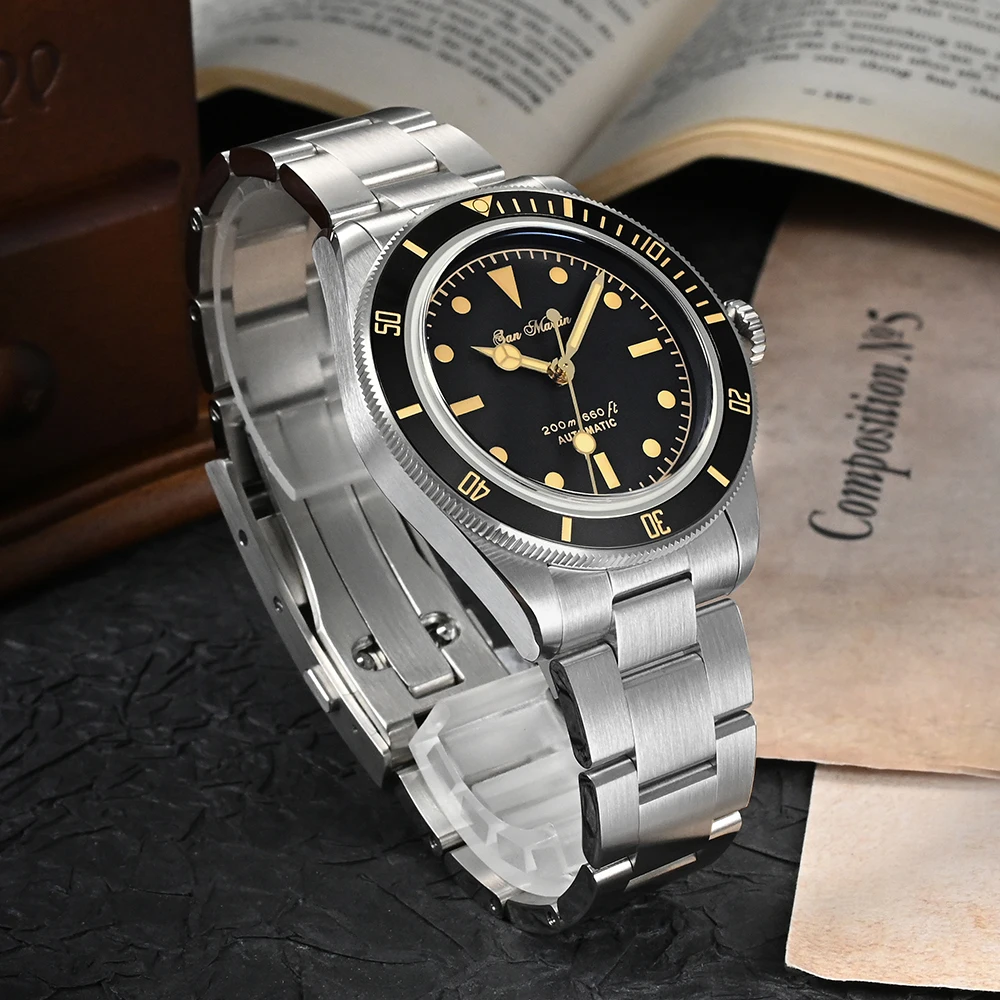 San Martin 38mm Men Retro 6200 Diver Watch New Upgrade SN0004 NH35 Automatic Mechanical Fly Clasp Steel Watches 20Bar Luminous