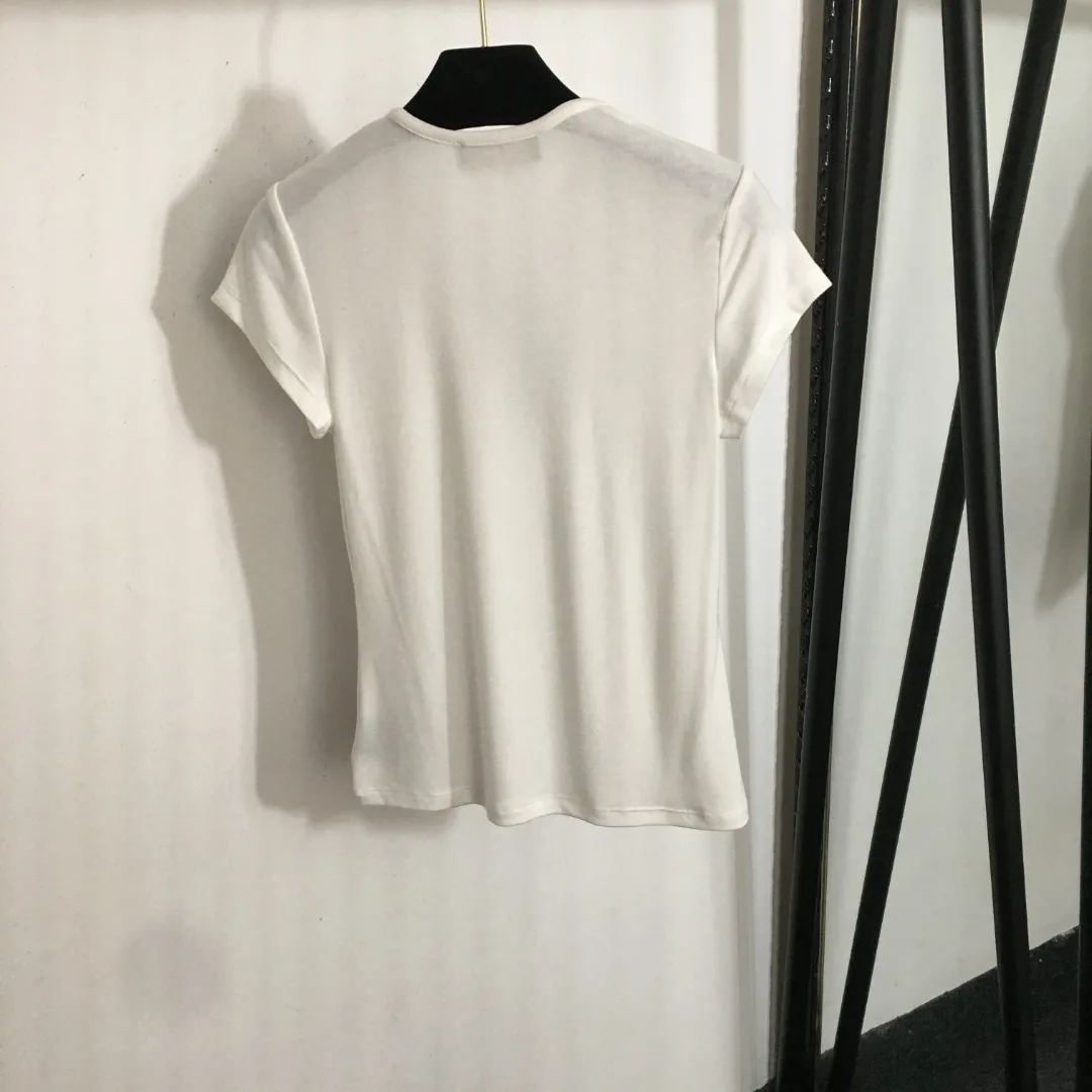 

2025 New T-shirt Solid Short-sleeved O-neck Fashionable Versatile Slimming Figure-hugging Spring Summer
